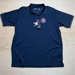 Chicago Cubs Performance Polo Embroidered Logo Men’s Large Antigua NWT Navy Blue